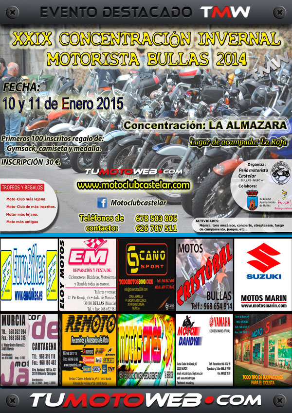 XXIX Concentración Invernal Motociclista Bullas 2014