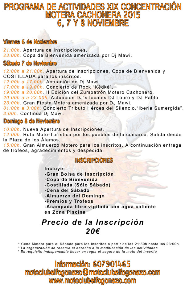 Programa MotoClub El Fogonazo Noviembre 2015