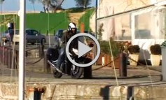 Espectacular accidente de Moto en el Puerto