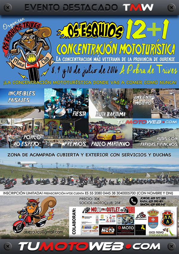 XII+I Concentración Mototurística Os Esquios 2016