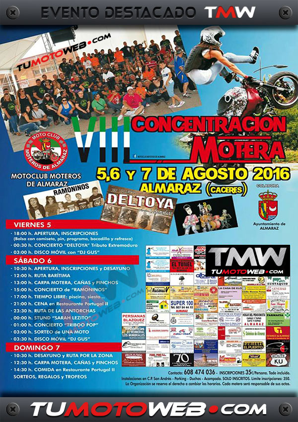 VIII Concentración Moteros de Almaraz 2016