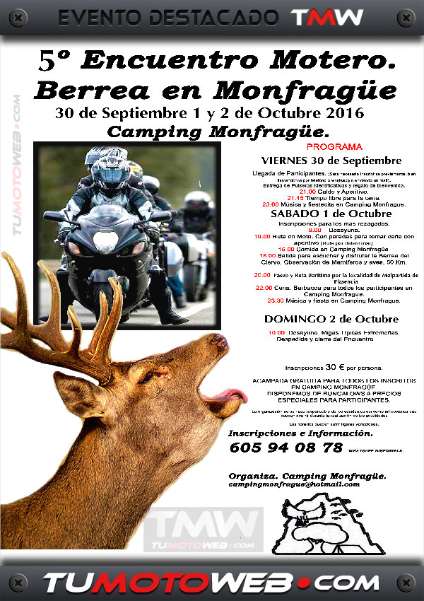 V Encuentro Motero Berrea en Monfragüe 2016