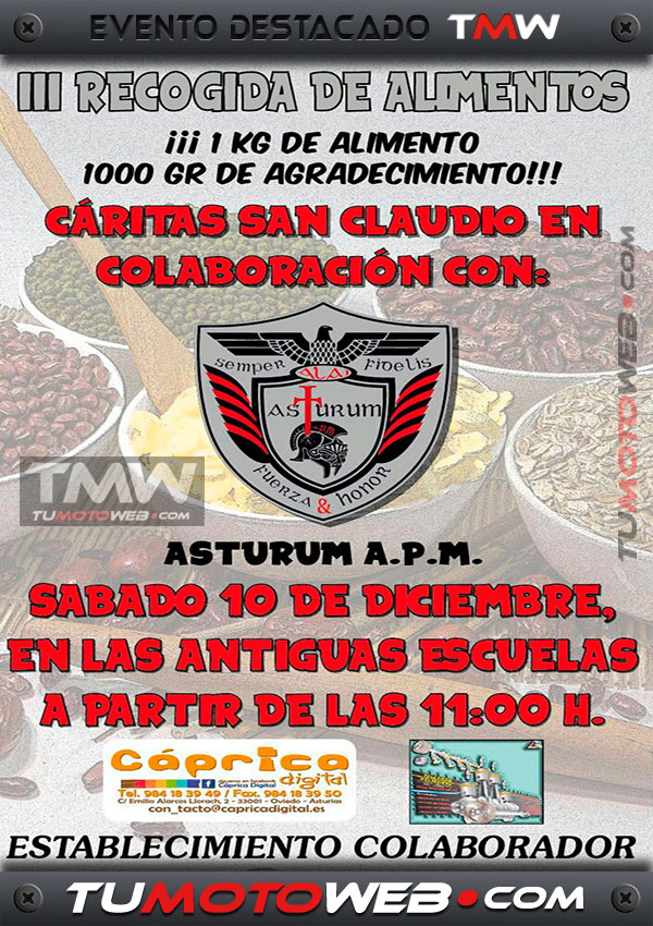 III Recogida Motera de Alimentos Asturum A.P.M. 2016