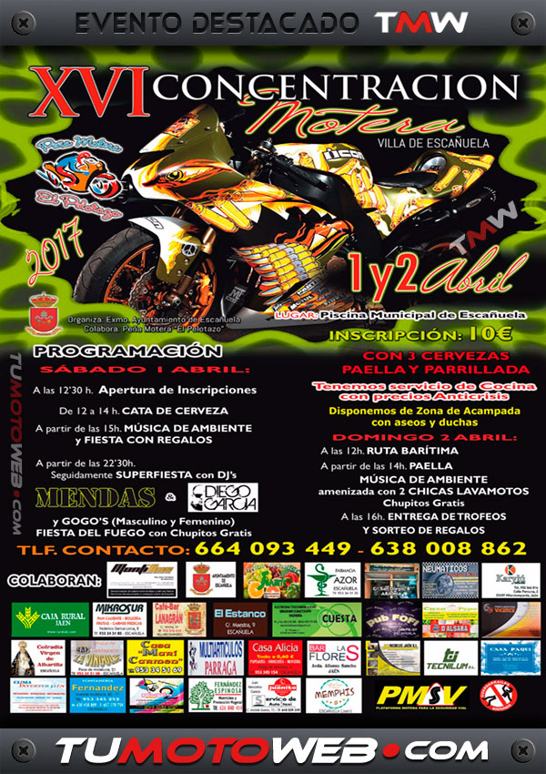 XVI Concentración Motera Villa de Escañuela 2017