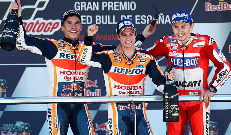Podio totalmente español en la carrera de MotoGP del GP de Jerez 2017