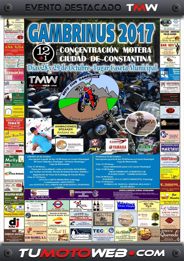 XIII Concentración Motera Ciudad de Constantina – Gambrinus 2017
