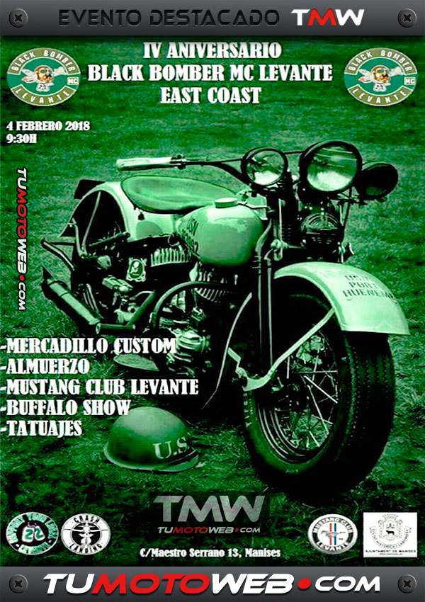 IV Aniversario Black Bomber MC Levante East Coast 2018