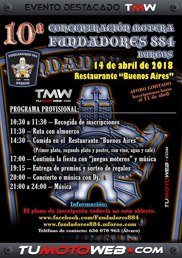 X Concentración Motera Fundadores 884 2018