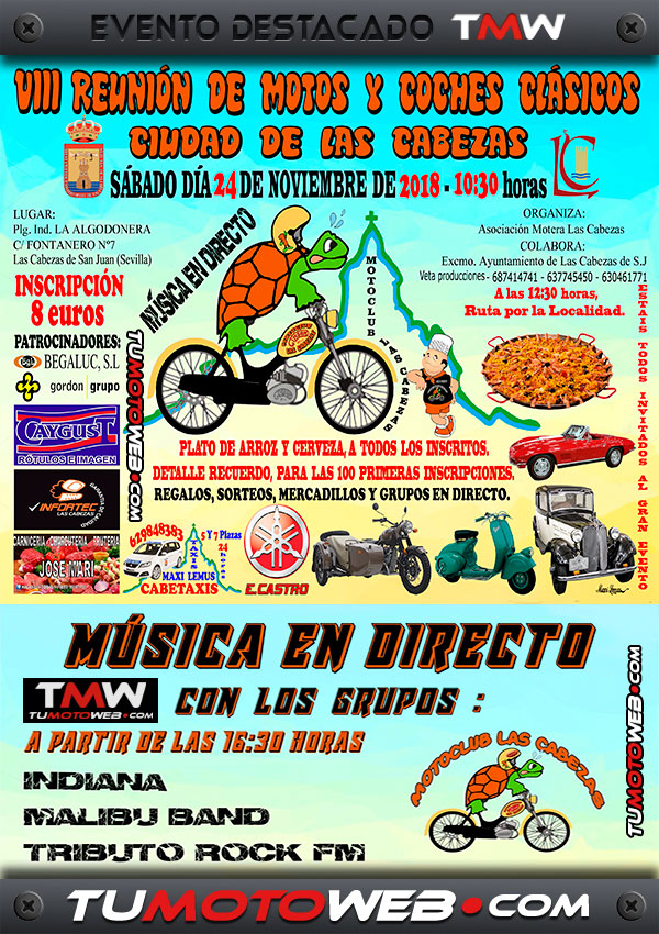 VIII Reunión de Motos y Coches Clásicos Ciudad de Las Cabezas 2018