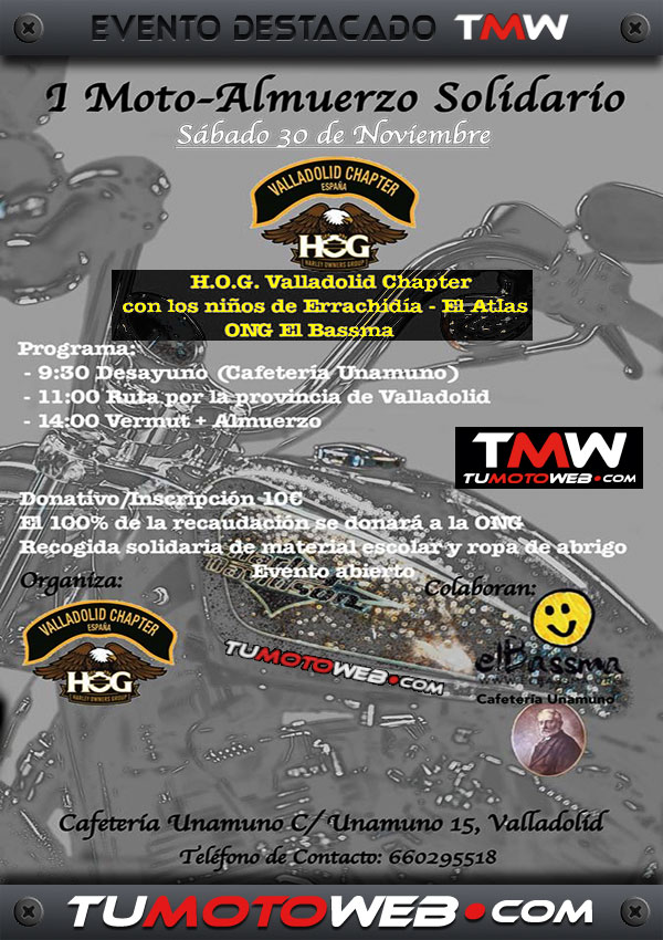 I Moto-Almuerzo Solidario HD Valladolid 2019