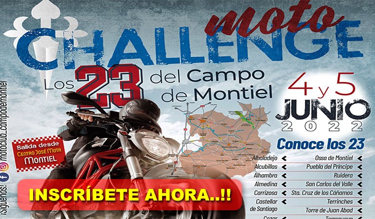 ¿Te gusta el Mototurismo, la naturaleza y los retos? Moto Challenge Los 23 del Campo de Montiel 2022