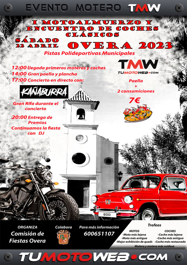 I Motoalmuerzo y Encuentro de Coches Clásicos Overa 2023