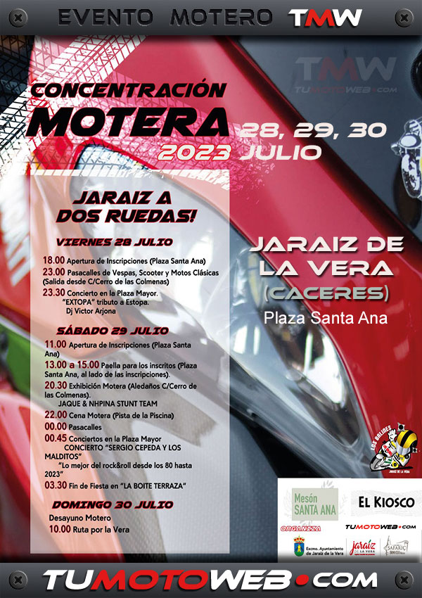 V Concentración Motera Jaraíz A 2 Ruedas 2023