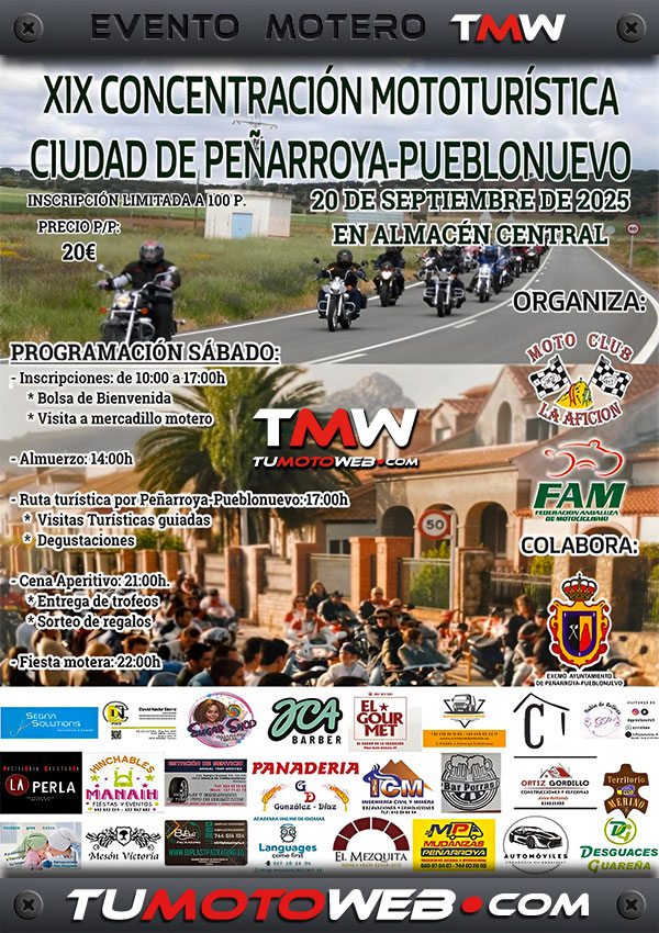 XIX Concentración Mototurística Peñarroya-Pueblonuevo 2025